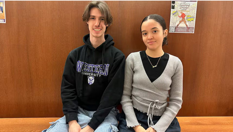 IR students Finlay McFarlane and Maria Maia